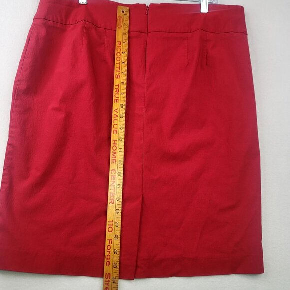 Lane Bryant Red Knee-Length Pencil Skirt Size 18 Rayon Nylon Spandex *callout - Picture 5 of 6